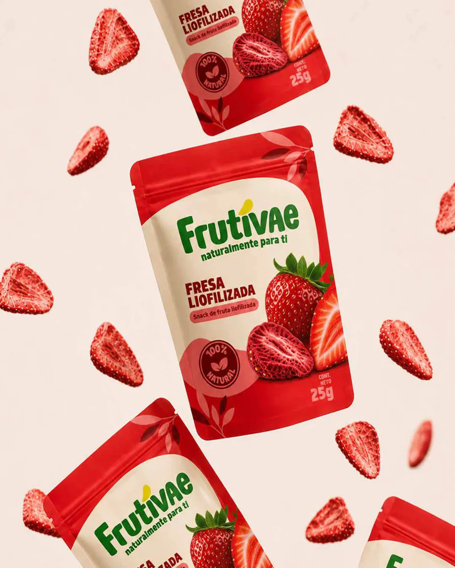 Doypack Frutivae de fresa liofilizada con fresas crujientes